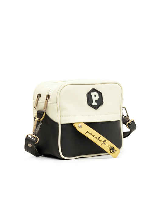 Bandolera Parchita Panal Beige & Black