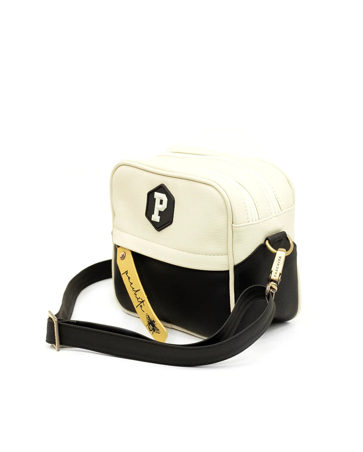 Bandolera Parchita Panal Beige & Black
