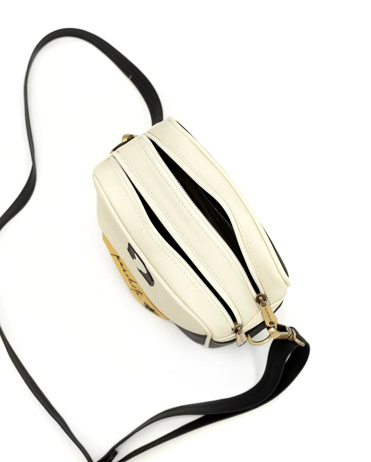 Bandolera Parchita Panal Beige & Black