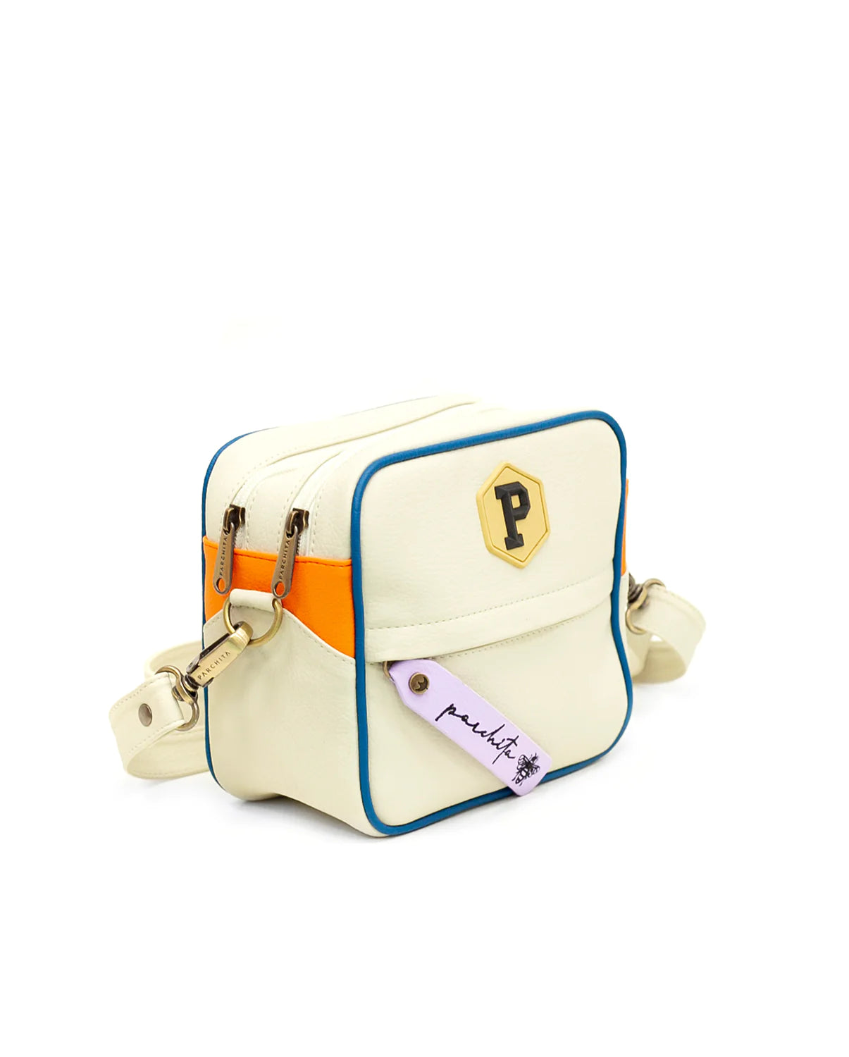 Bandolera Parchita Panal Beige & Mandarina