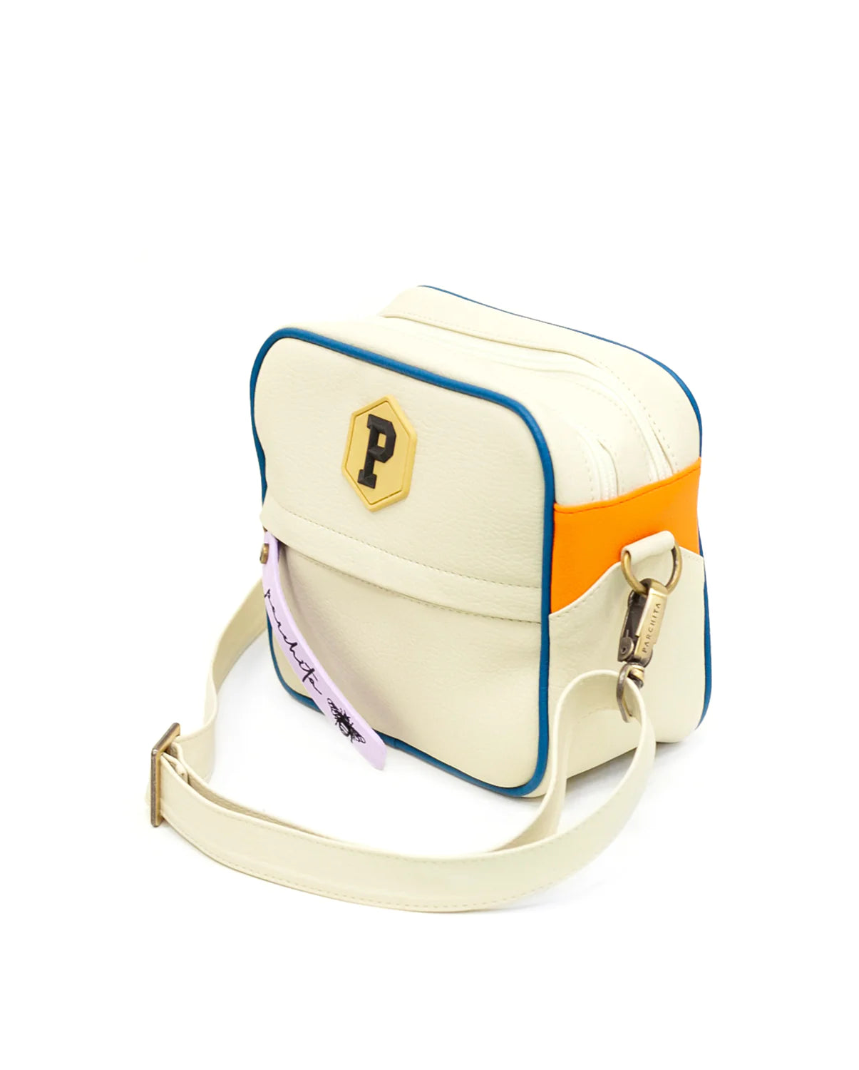 Bandolera Parchita Panal Beige & Mandarina