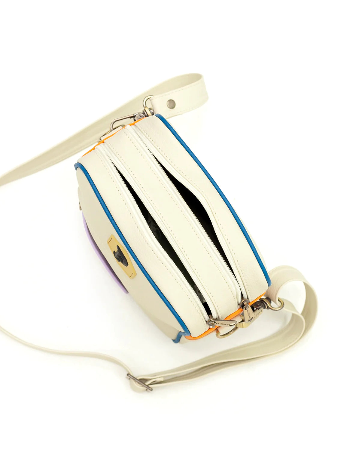 Bandolera Parchita Panal Beige & Mandarina