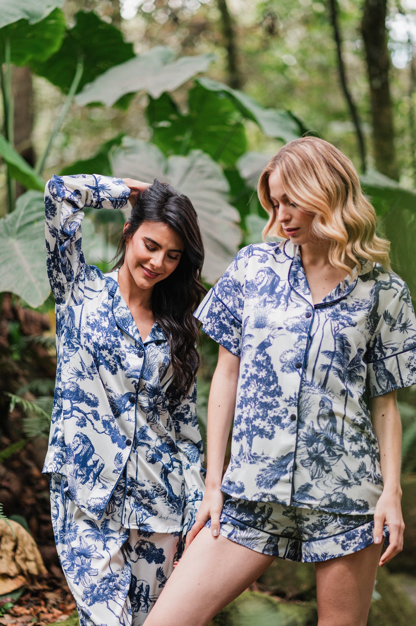 Pajama Bambula Selva Africana Azul (SHORT-SLEEVED AND SHORT)
