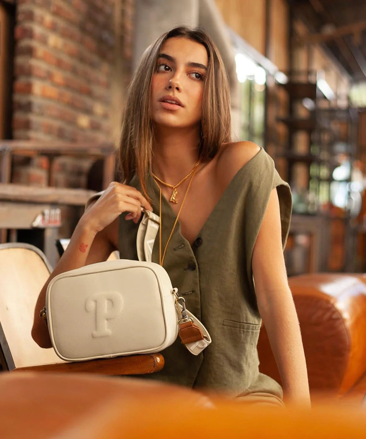 Bandolera Parchita Luchi Beige
