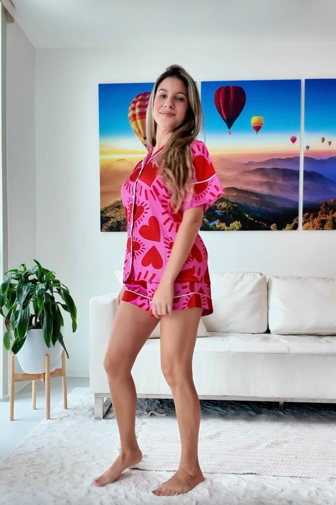 Pijama Bambula Selva Africana Azul (MANGA CORTA Y SHORT)