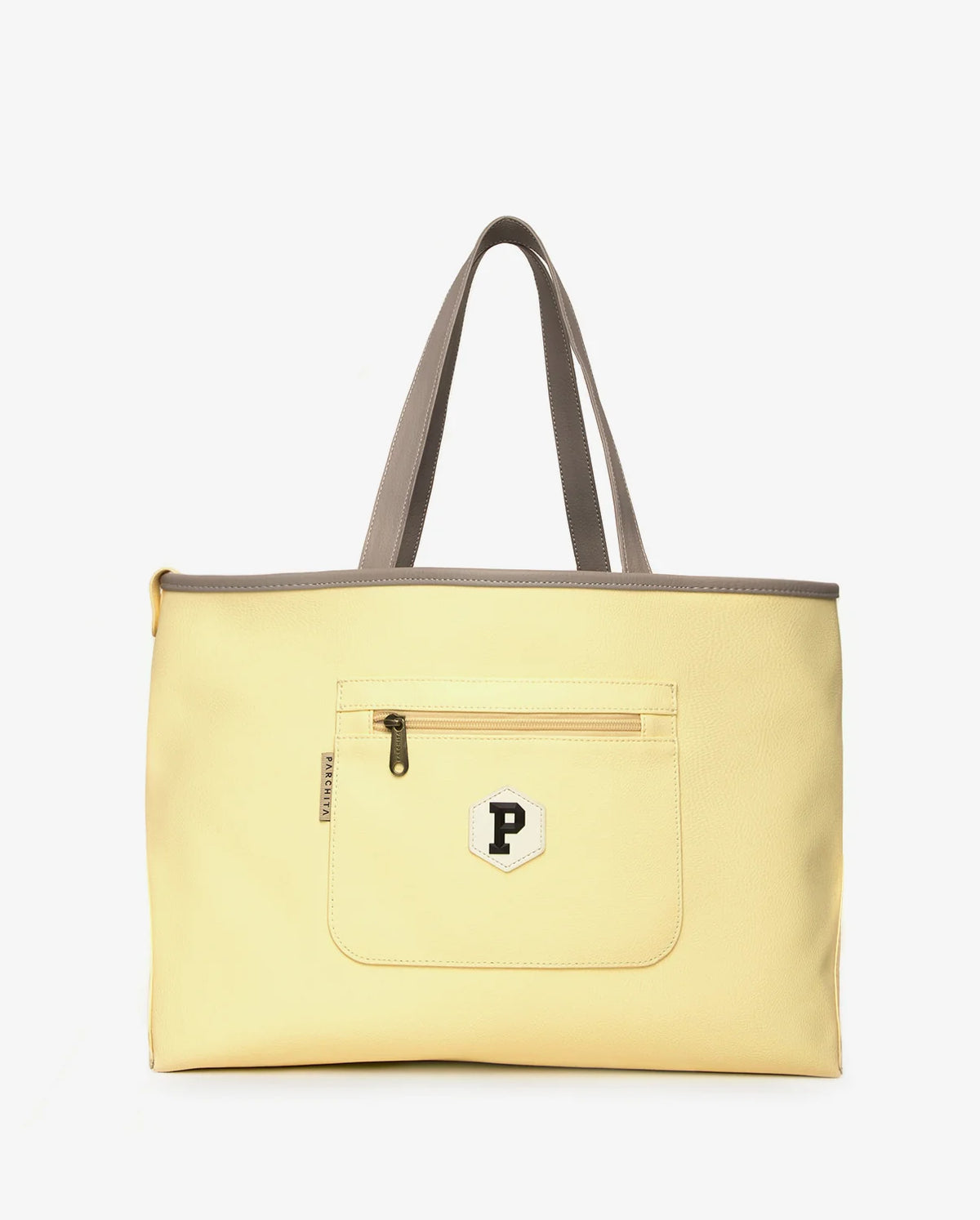 Parchita Amalia tote bag, Light gray x light yellow