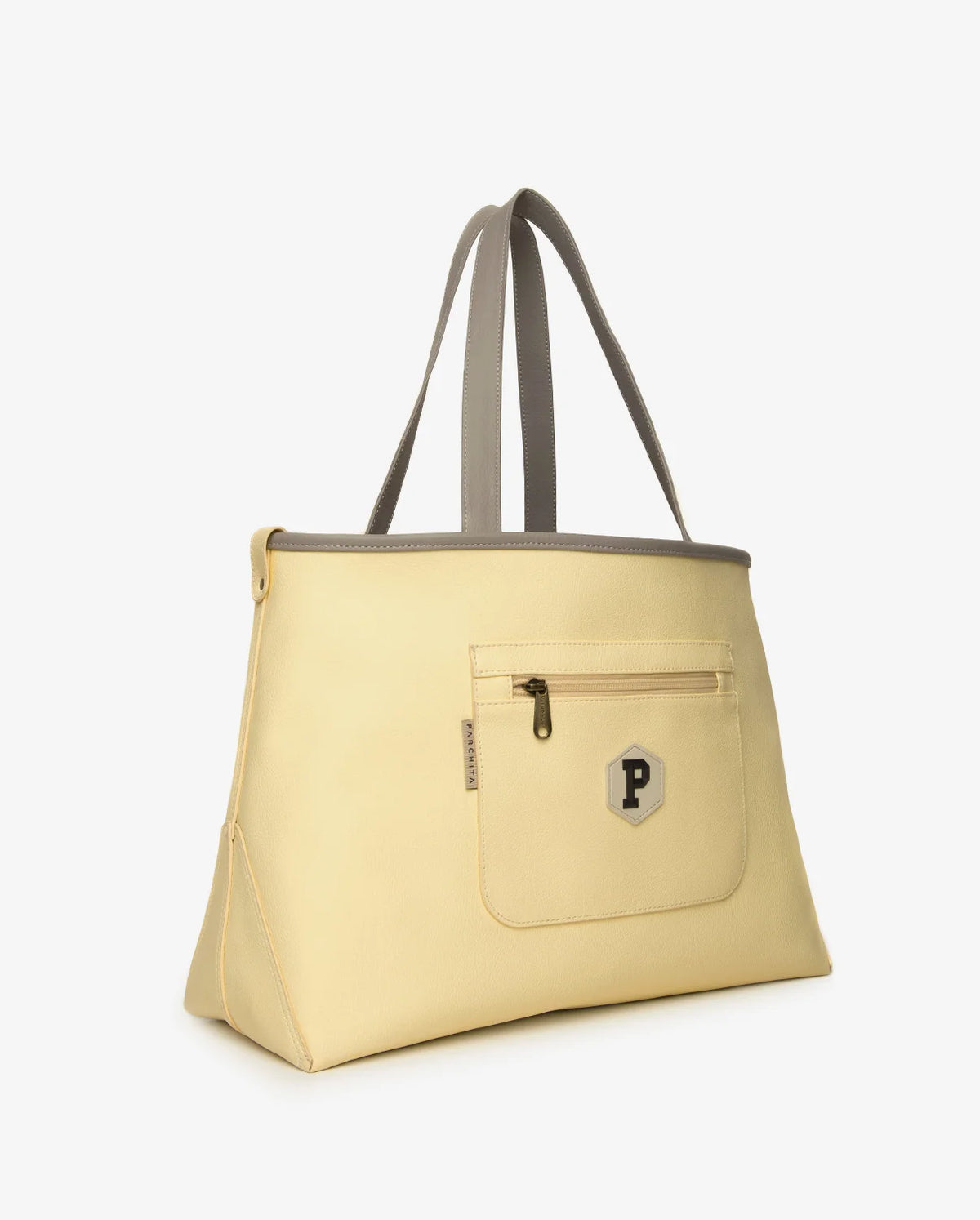Parchita Amalia tote bag, Light gray x light yellow