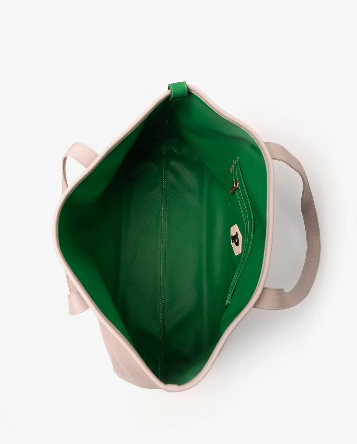 Parchita Amalia tote bag, Fog gray x Antioquia green